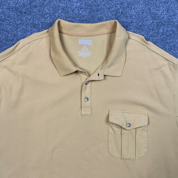 Duluth Trading Shirt Mens 3XL Yellow Flap Pocket Short Sleeve Cotton Collared - Picture 3 of 9